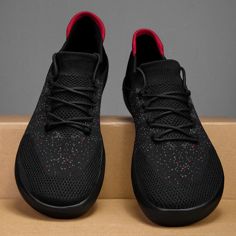 New Men Casual Shoes Breathabl - đánh giá và giá Knit Fabric Lace Up Sneakers