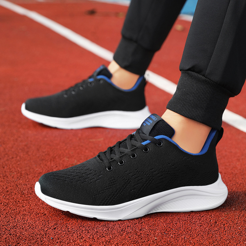 New Shoes for Men Sneaker Spri - đánh giá và giá Knit Fabric Lace Up Sneakers