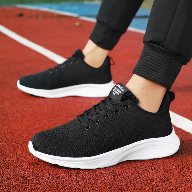 New Shoes for Men Sneaker Spri - đánh giá và giá Knit Fabric Lace Up Sneakers
