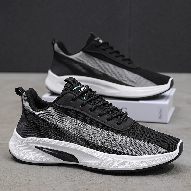 designer running shoes man bre - đánh giá và giá Knit Fabric Lace Up Sneakers